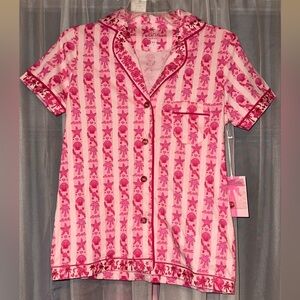 Pink Palm Puff Pajama Top